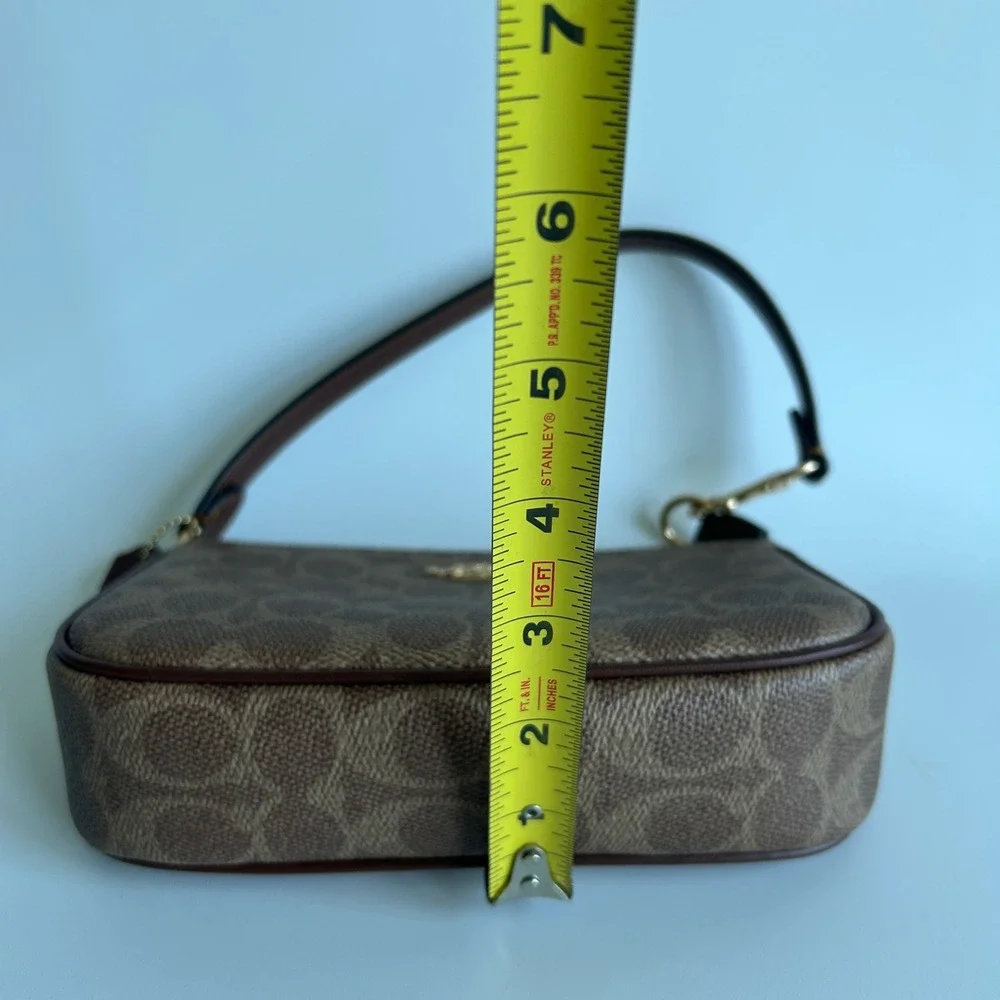 Coach Nolita 19 Brown Signature Canvas Leather Shoulder Bag Excellent